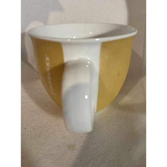 Starbucks 14 Oz Ceramic Mug Yellow Palm Design Microwave & Dishwasher Safe - Picture 8 of 9